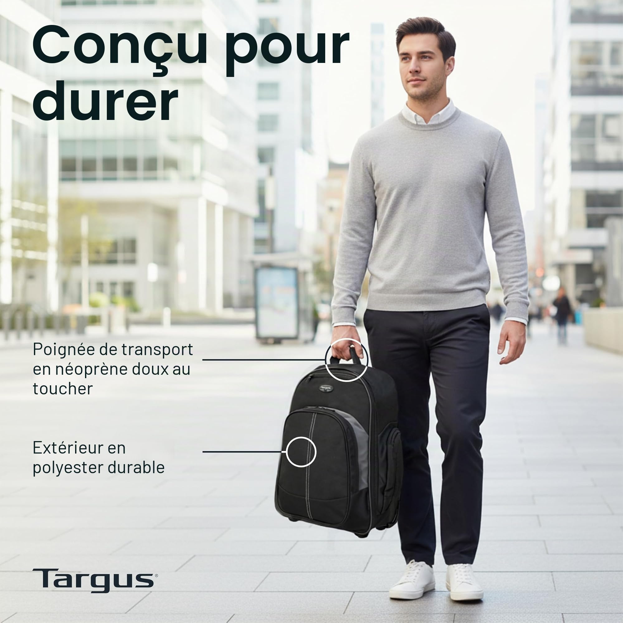 Targus Rolling Backpack Travel Commuter Laptop Designed Black