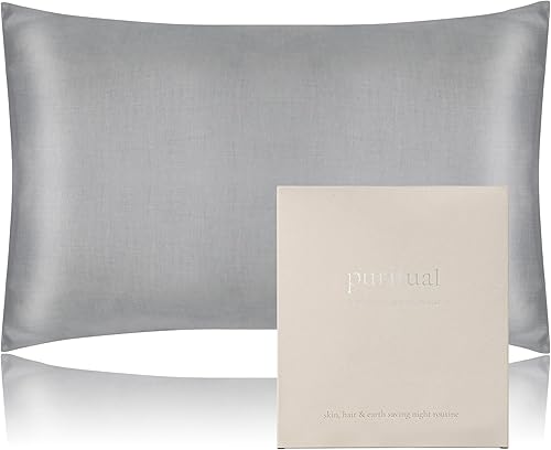 Puritual Funda de almohada de colágeno - Fundas de almohada suaves de hilo de colágeno para cabello y piel - Humedad superior a la funda de almohada