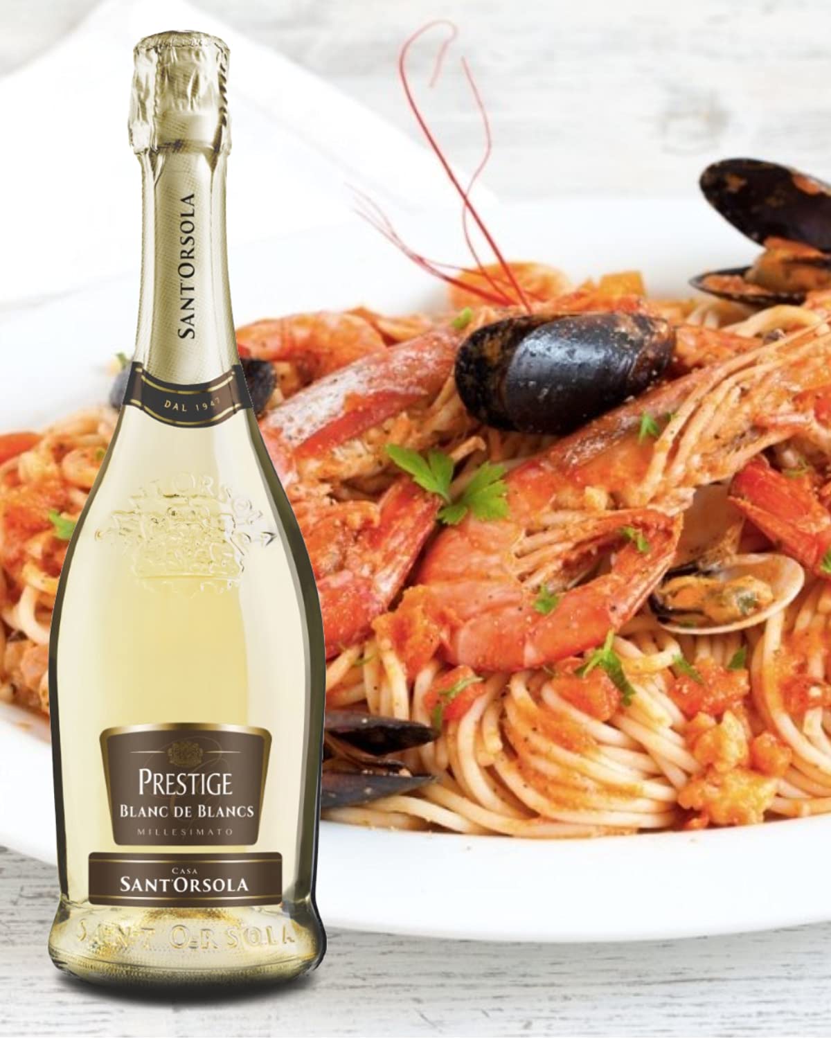 Sant'Orsola - Set Vino Cuvèe Prestige Blanc de Blancs e Rosè 12%, da Prestigiosa Uva Italiana, Gusto Dolce con Note Fruttate e Aromatiche, 2x750 ml (Confezione da 2)
