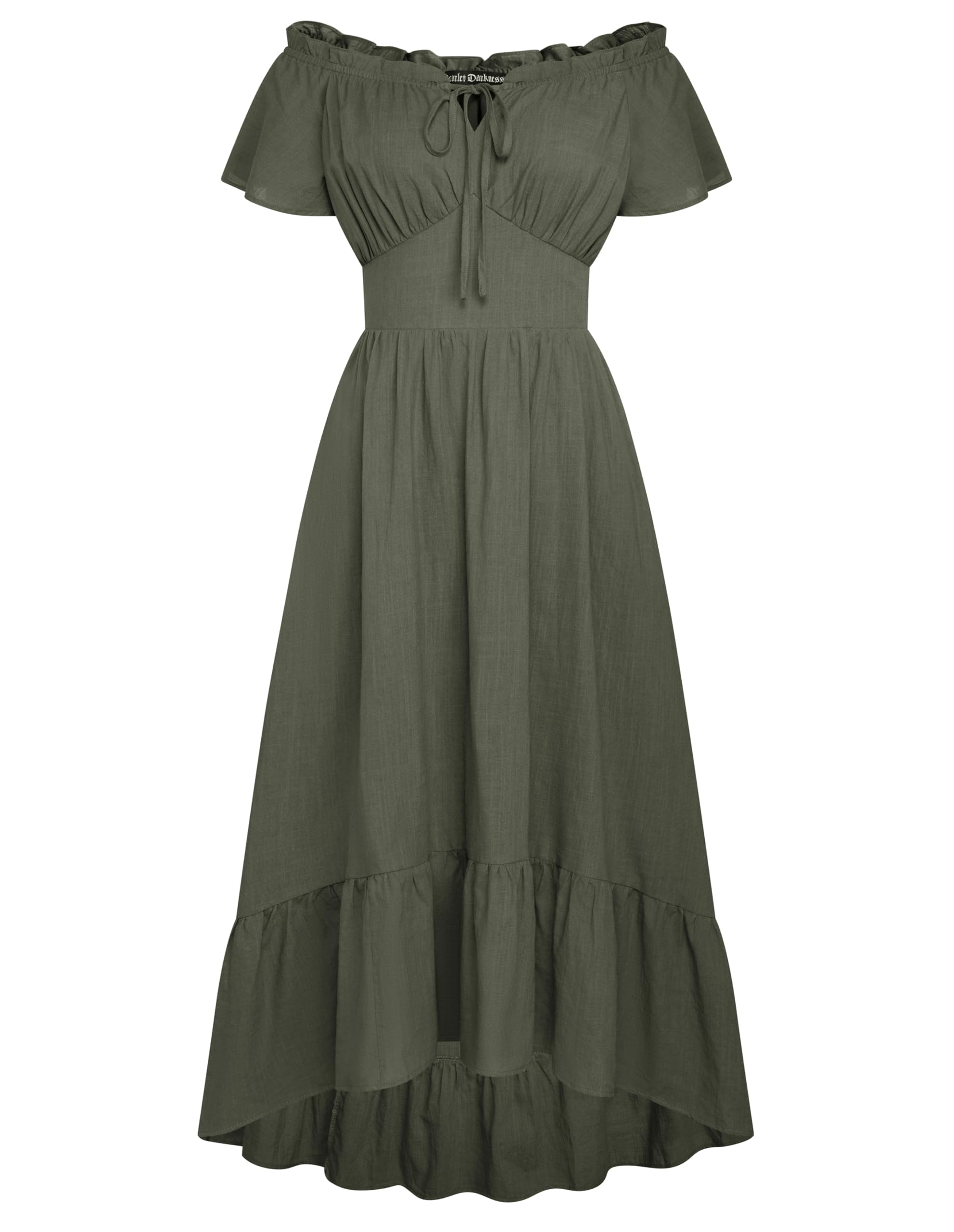 SCARLET DARKNESS Renaissance Dress for Women 2026 Summer Spring Cotton Off The Shoulder Boho Midi Dresses