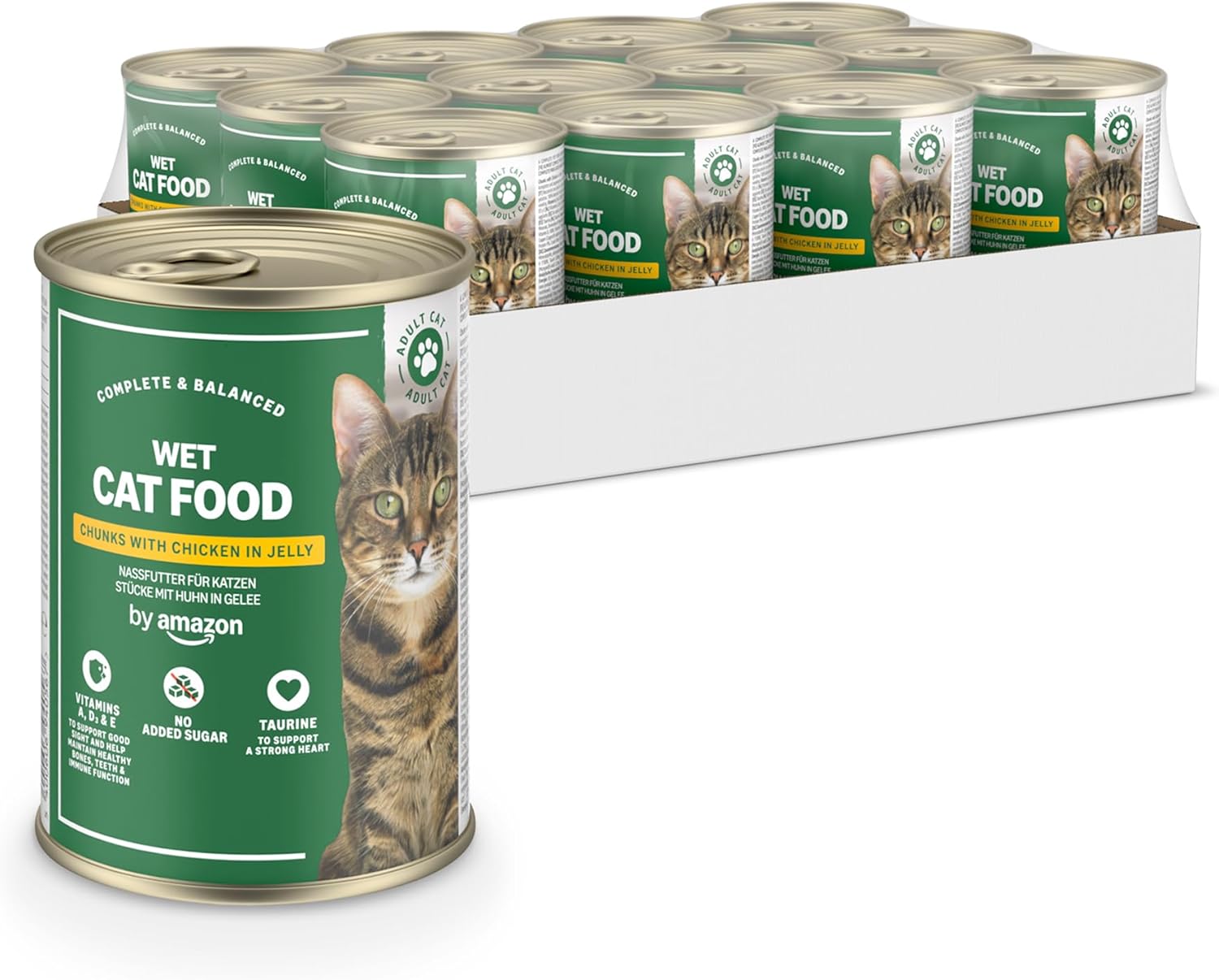 von Amazon Nassgetreidefreies Katzenfutter in Dose mit Hühnchenstücken in Gelee, 12 x 405 g von Amazon Nassgetreidefreies Katzenfutter in Dose mit Hühnchenstücken in Gelee, 12 x 405 g