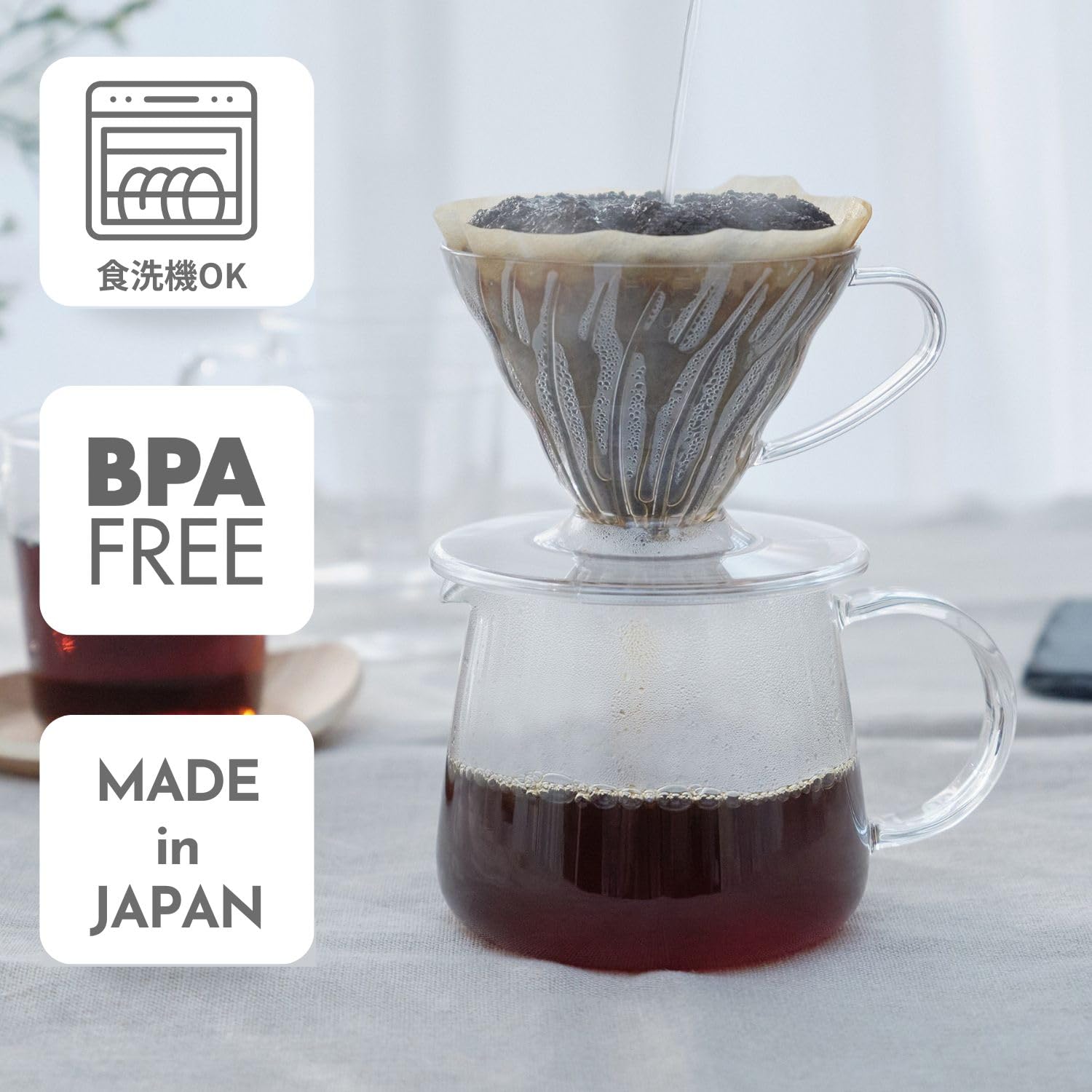 Amazon｜HARIO(ハリオ) V60 透過ドリッパー 01 クリア トライタン 1~2