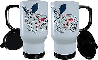 Rabbit Travel Mug, Personalised Travel Mug, Rabbit Travel Mug, Thermos Mug, Rabbit Thermos Mug