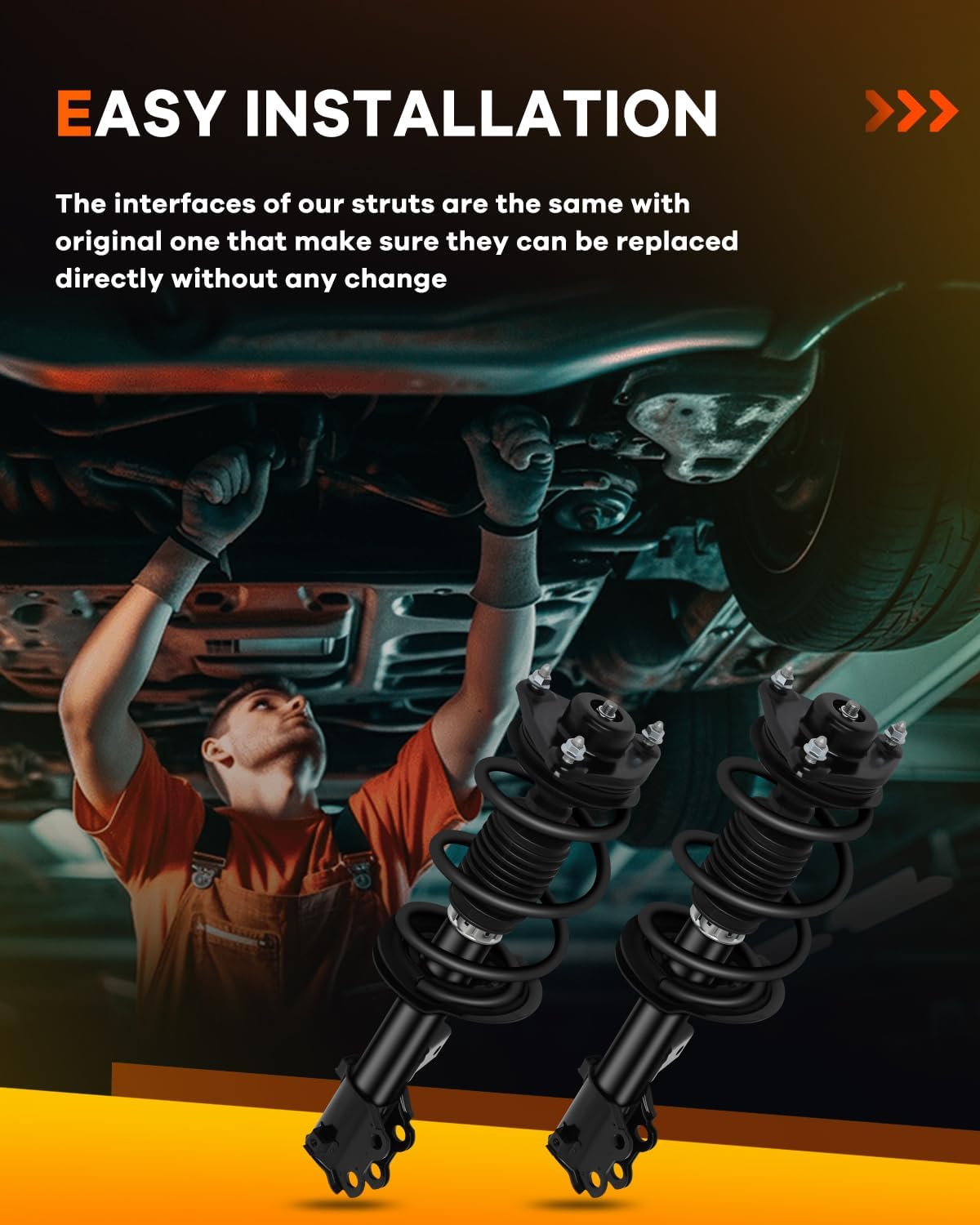 Front Struts for Hyundai Sonata, OCPTY Complete Strut Spring Assembly Shocks Fits for Hyundai Sonata 2013 2014 for Hyundai for Sonata FWD Automotive Replacement Struts 1333505L 1333505R - Set of 2