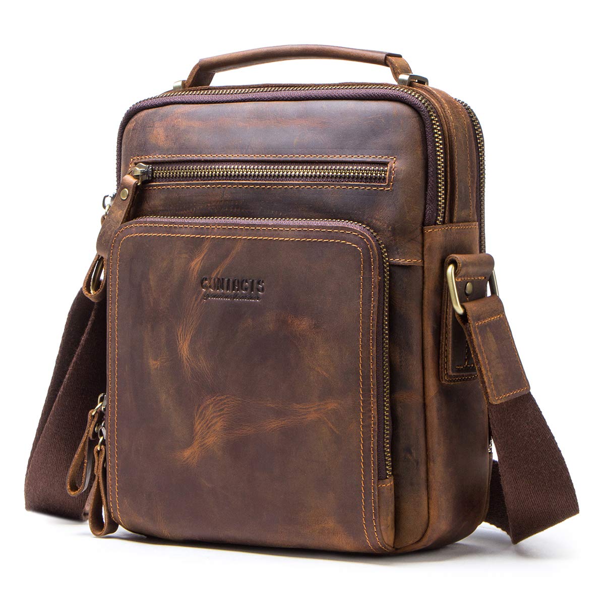 Contacts Bolso bandolera de cuero de vaca para hombre iPad Mini Tote, Talla única