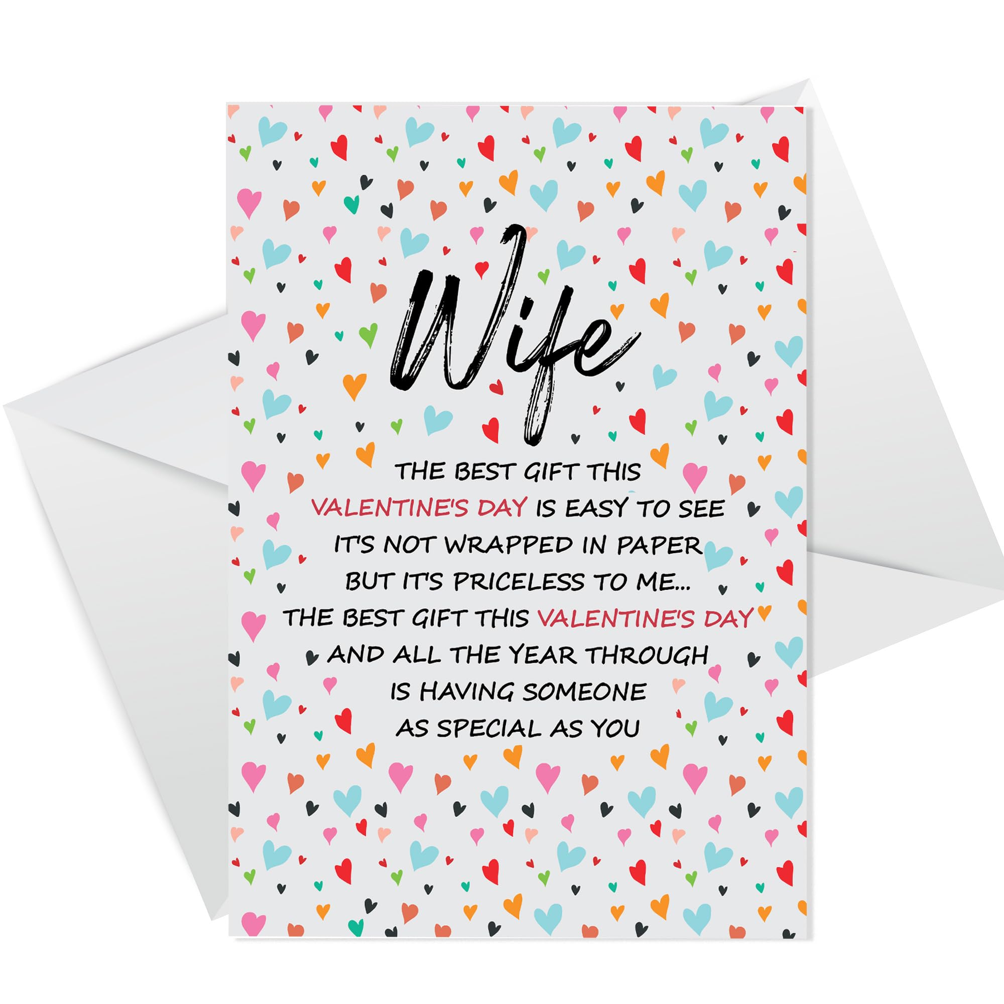 RED OCEAN Special Wife Valentine's Day Card, Card For Valentines Day, Card For Wife, Cute Valentines Card For Wife From Husband