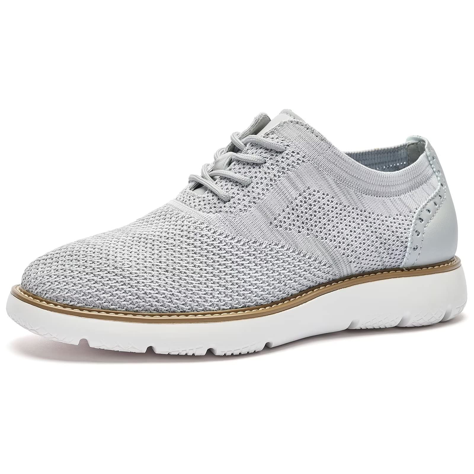 Mens Casual Dress Sneakers - Comfortable Business Oxfords Shoes Mesh Knit Lightweight Breathable Office Formal Shoes for Men