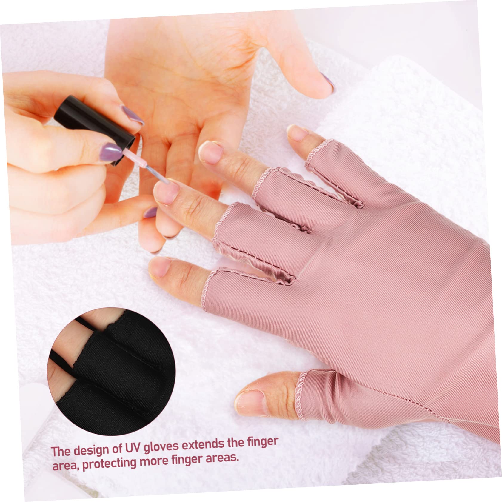 Healeved 6pares Guantes De Manicura Uv Para Protección De Manos De Guantes Antirrayos y Antivioletas Para Gel Nail Art Uso Ciclismo y Manejo