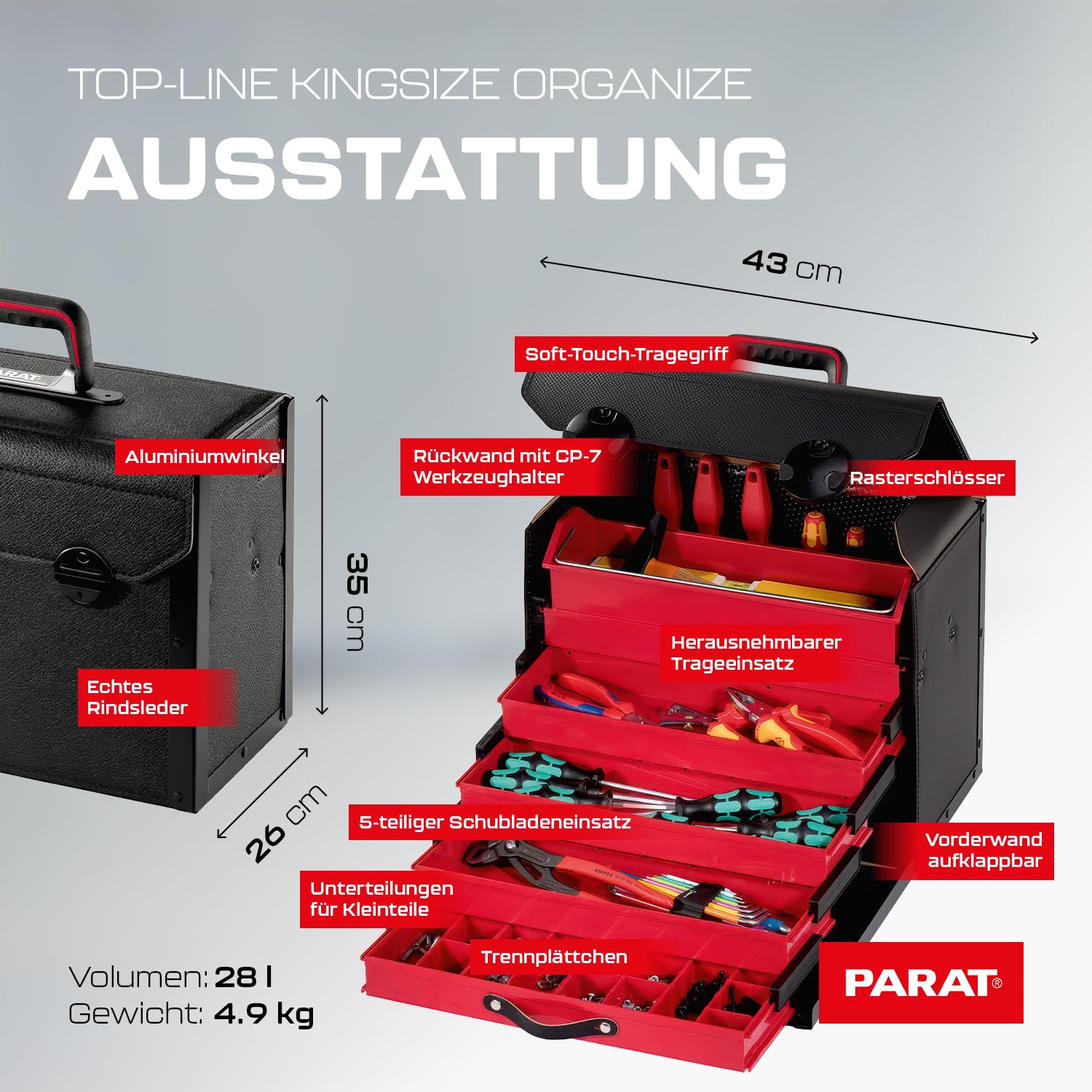 Parat 44.000-581 Top-Line torba z szufladami (bez zawartości)