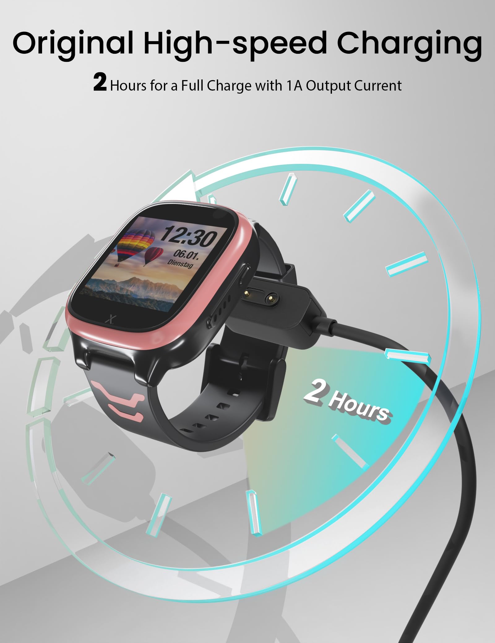 Caricatore Magnetico USB Per Xplora XG02 - Cavo Di Ricarica 2 Pezzi, Adattatore Compatto E Portatile Per Smartwatch - 2
