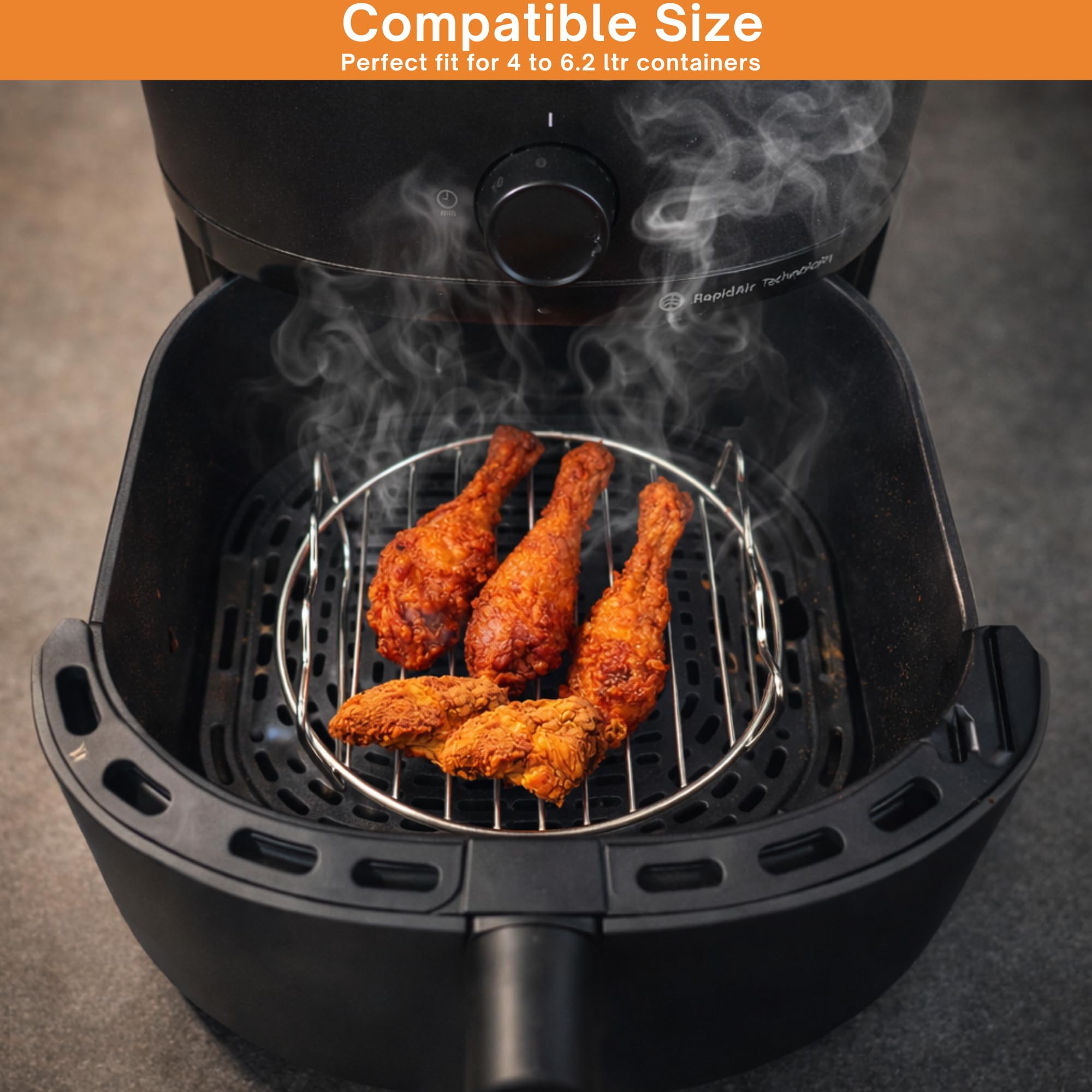 Yumun 7" Grill Stand - Air Fryer & Oven Rack -7 Yumun 7" Grill Stand - Air Fryer & Oven Rack -7