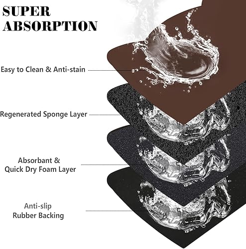 Miniatura 4 de Tapete antideslizante y absorbente, tapete para tazón de gato, de secado rápido, tapete ecológico para alimentos y agua, suministros para mascotas,
