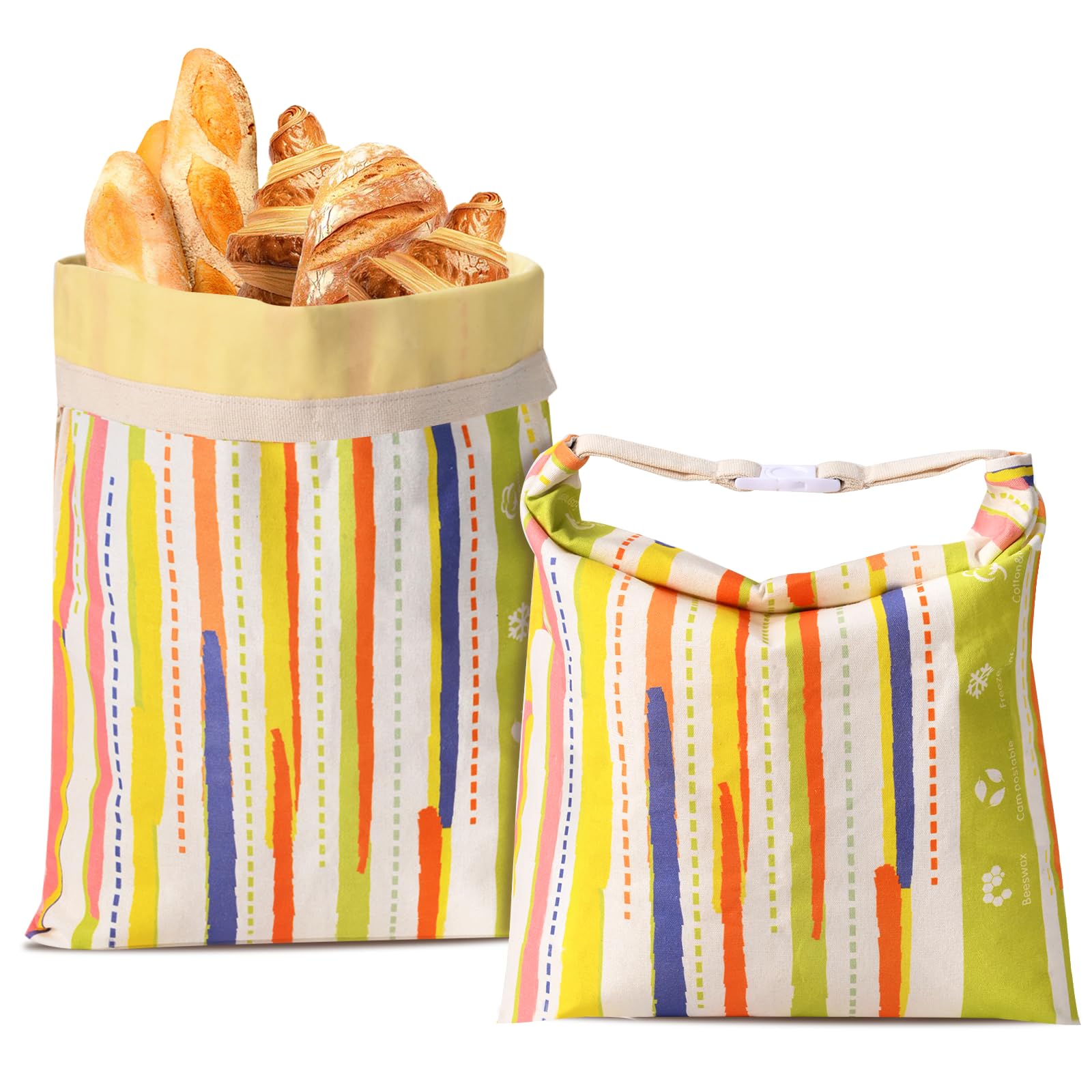 Wozskaf 2-Pack Beeswax Bread Bags