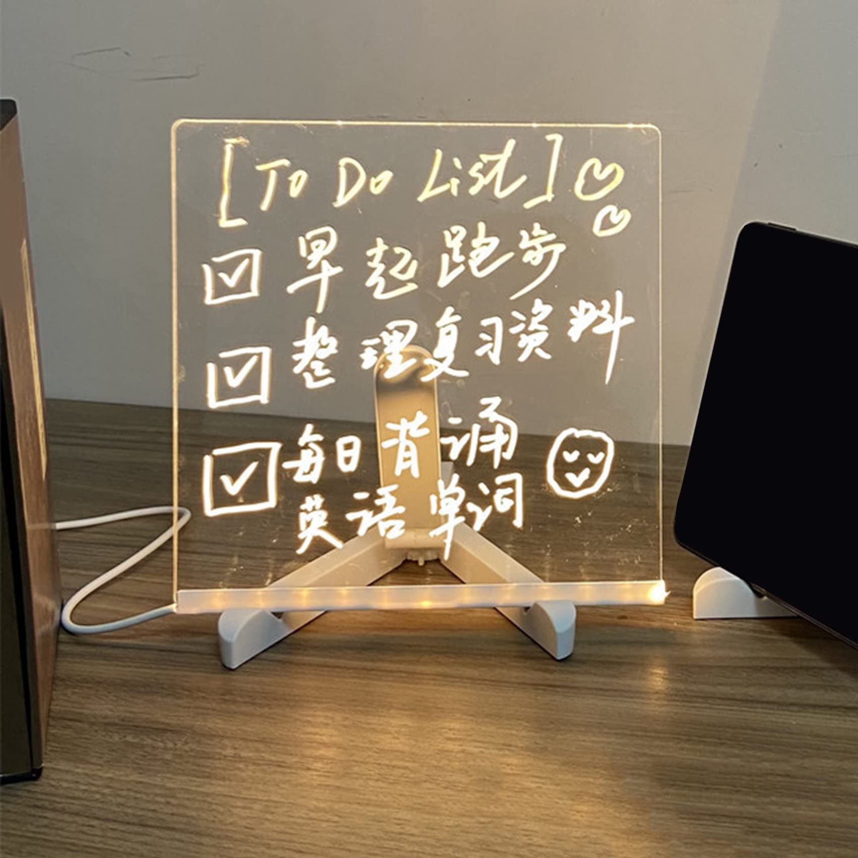 Amazon | Wsikafxn LED アクリル メッセージ ボード ライト USB 発光