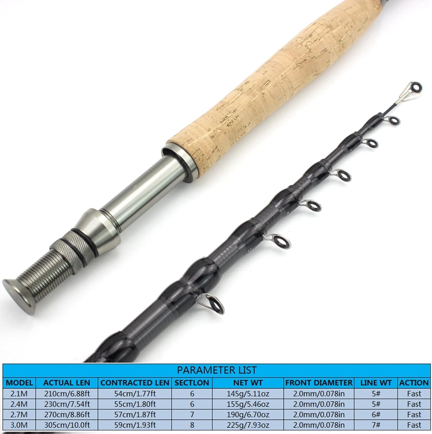 Fishing Pole Fishing Rod Telescopic Fly Fishing Rod Portable Carbon Ultralight Fast Action Fly Fishing Rod Cork Handle Tackle Fishing Rod Combos