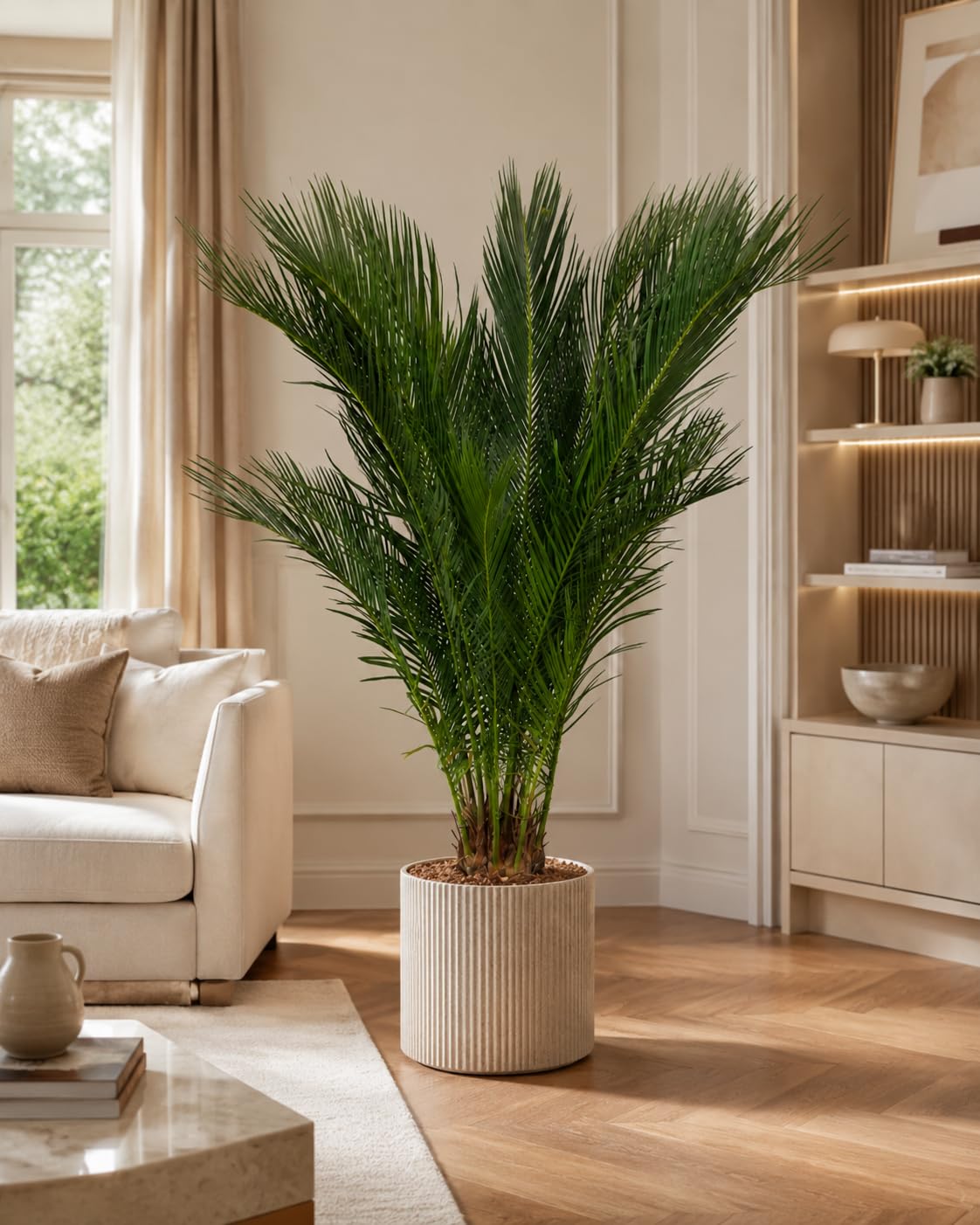 Cycas Revoluta ca. 100 cm – Sagopalme & Palmfarn Zimmerpflanze, exotische Grünpflanze für Wohnzimmer, Büro & Wintergarten, pflegeleicht, dekorative Zimmerpalme mit tropischem Flair