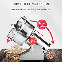 Vista 3 de Molinillo eléctrico de grano molinillo de maíz, molinillo de granos de especias de acero inoxidable para especias secas, nueces, café, arroz