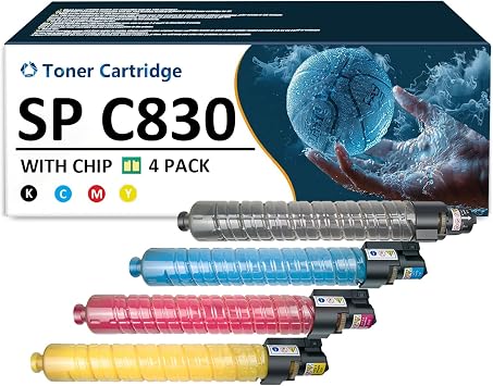 SP C830 Toner Cartridge Replacement for Ricoh SP C830 821181 821184 821183 821182 Toner Cartridges Compatible for Ricoh SP C830 C830dn C831 C831dn Printers, 4 Pack