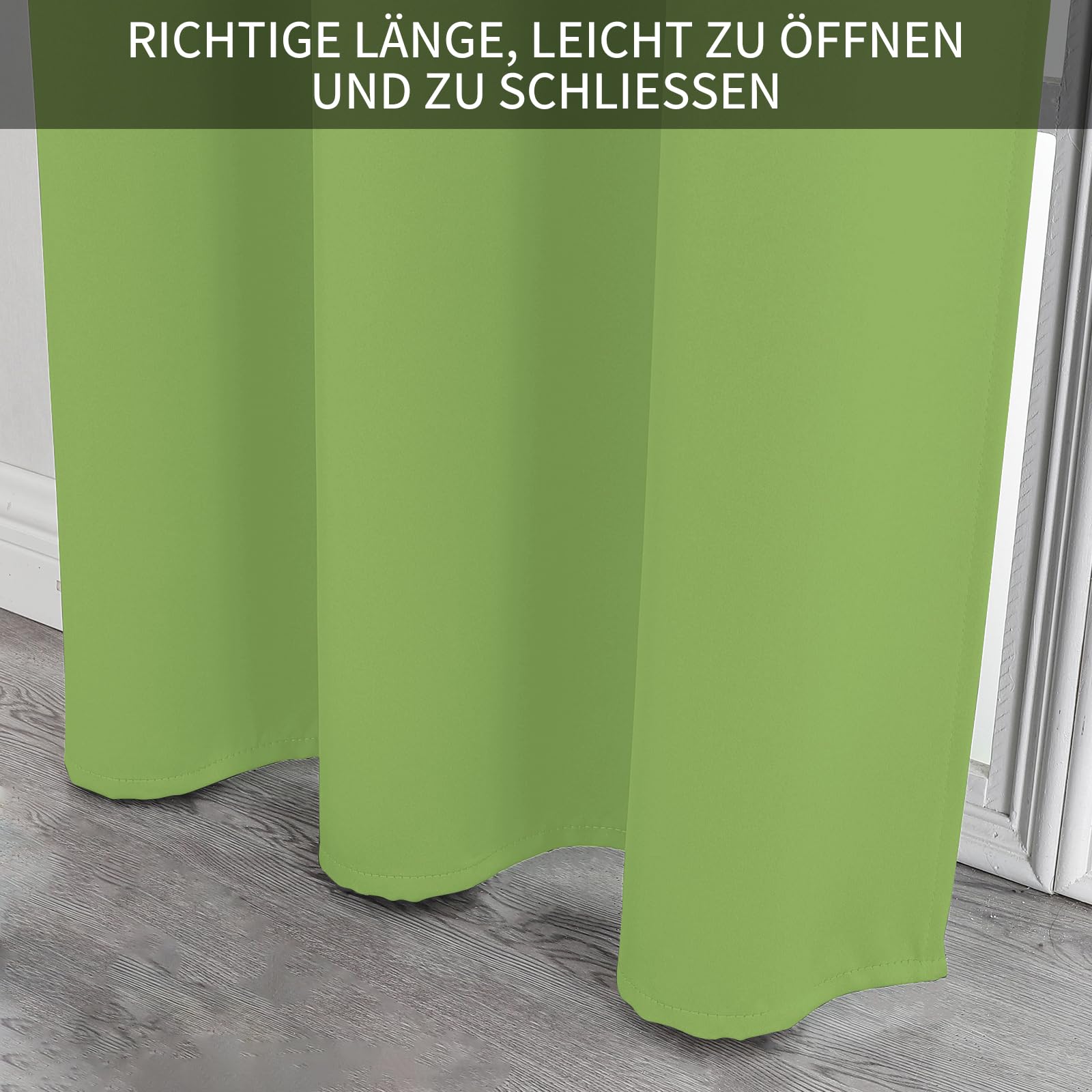 Joydeco Verduisteringsgordijnen, 1 stuk, deurgordijn, ondoorzichtig, deurgordijn met inslagringen, thermische koudebescherming, hittebescherming, geluidsisolatie voor slaapkamer, woonkamer, groen, 1 x