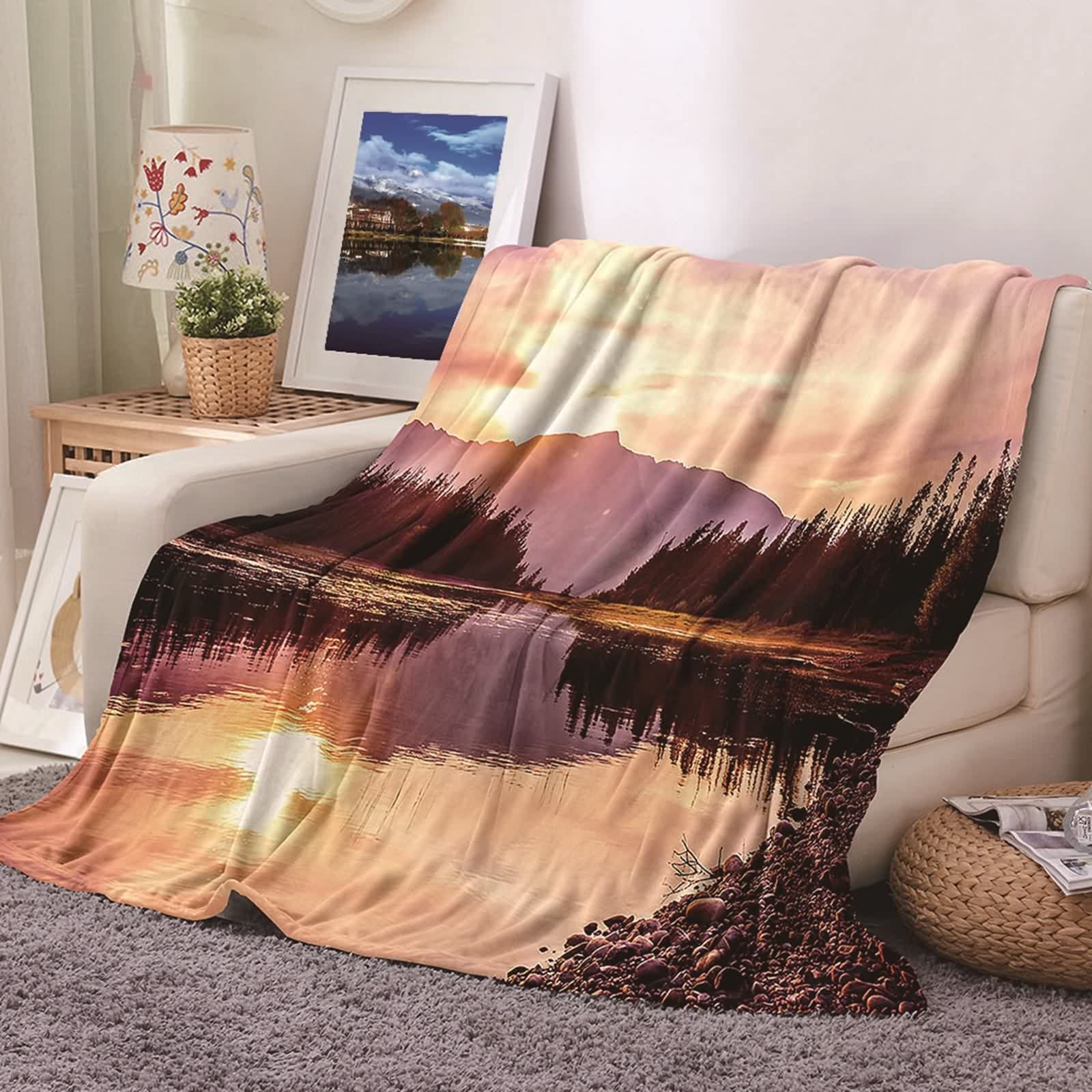 Couverture plaid en flannel 180x200cm grand jeté de canapé multicolore