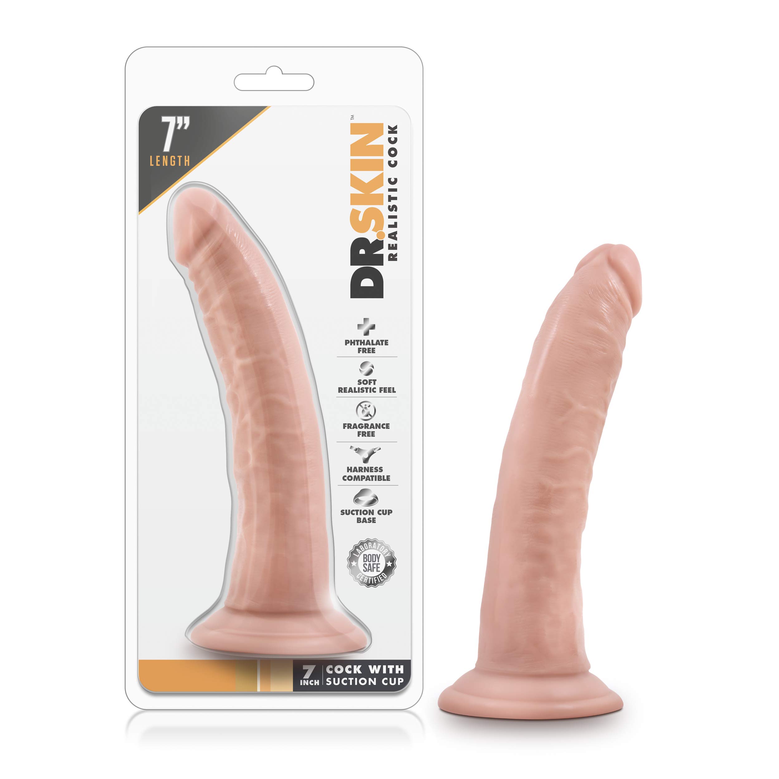 Amazon.com: Blush Dr. Skin 7 Inch Realistic Dildo - Soft Lifelike Real Feel  - Slim 1.5in. Width - Strap On Harness Compatible Suction Cup For Hands  Free Play - Body Safe Female