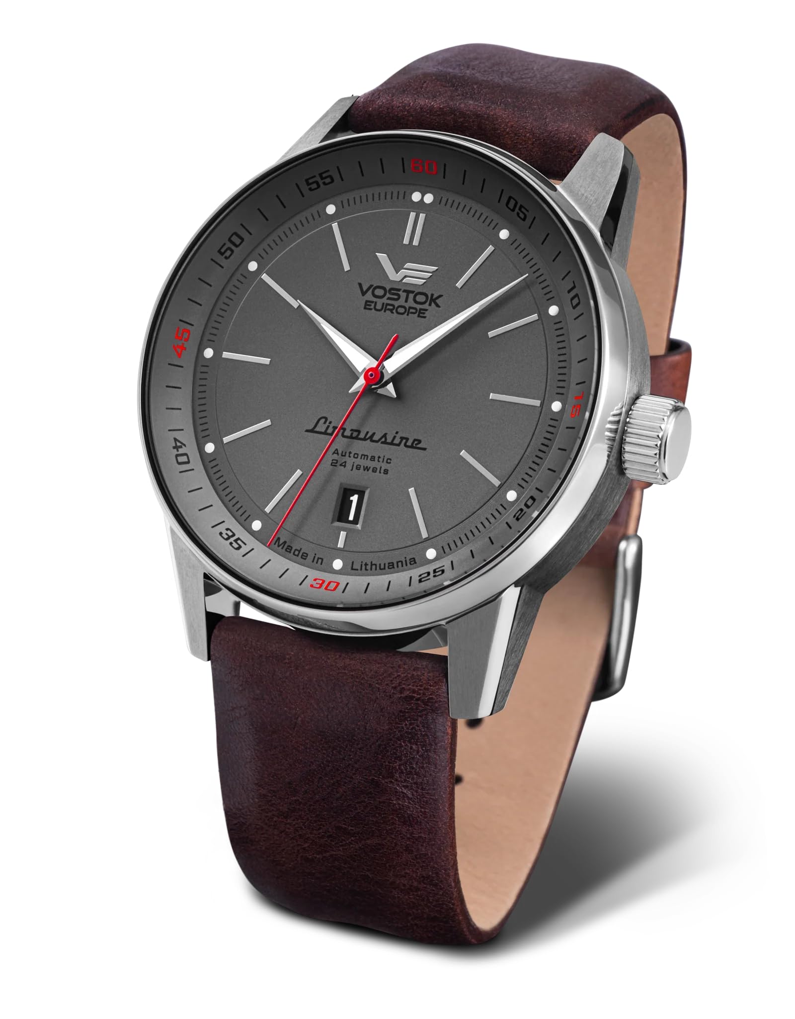 Vostok Europe Automatikuhr GAZ-14 Limousine – 43 mm, Lederarmband, Limited Edition 560A688