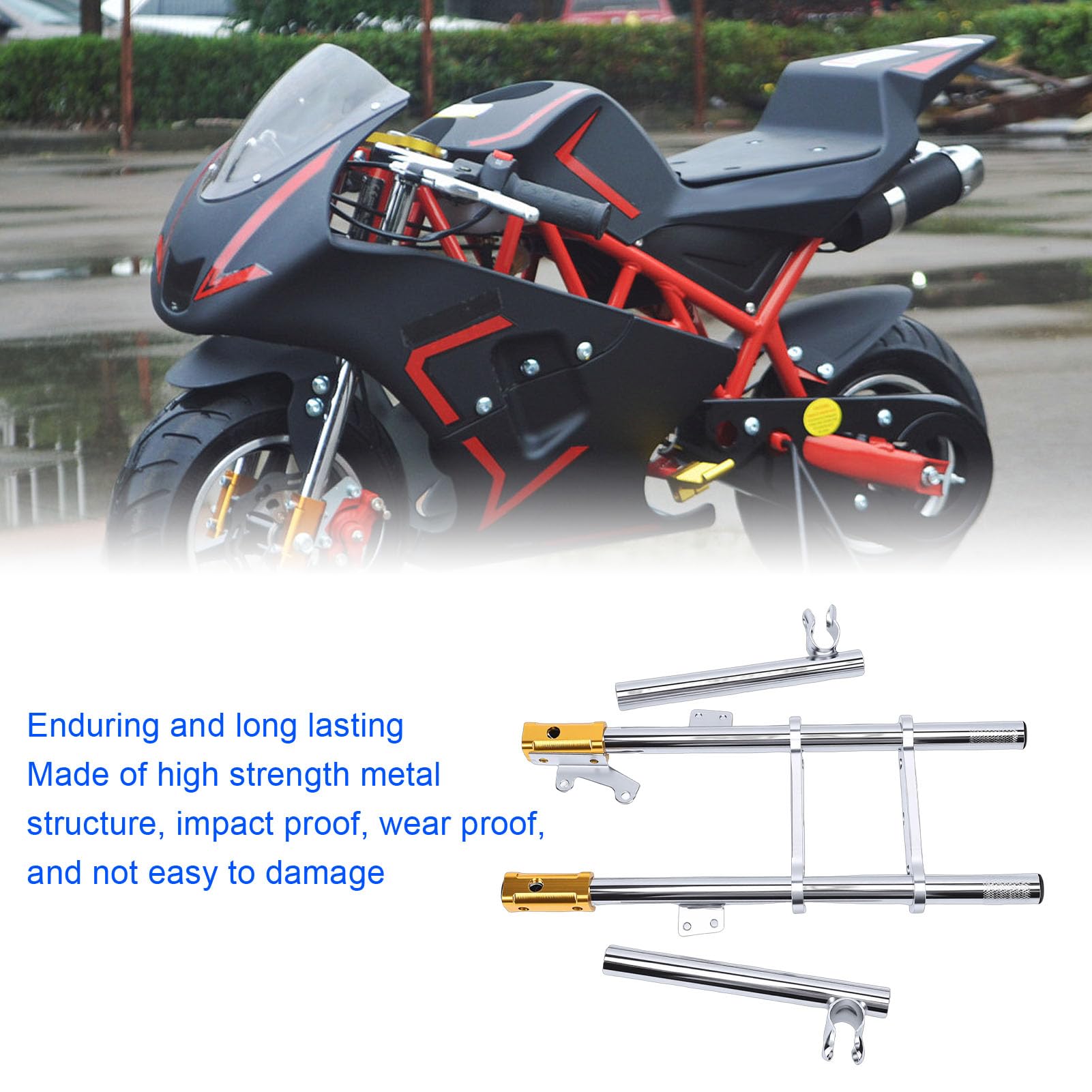 Aramox Fourche Avant à Suspension, Jeu de Suspension de Fourche Avant pour Moto pour 47ml 49ml Minimoto Mini Dirt Bike Quad Pocket Bike