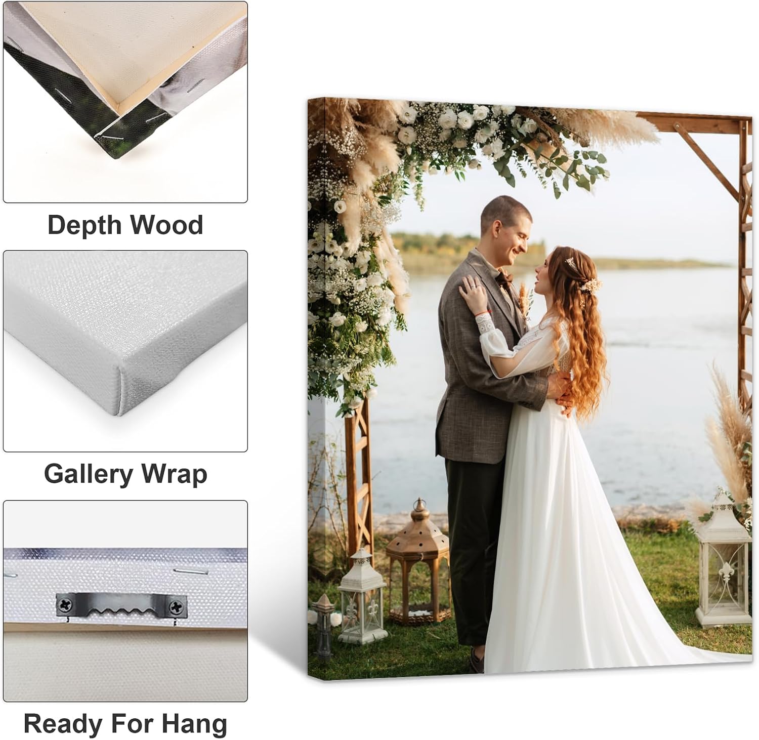 GagetElec Custom Canvas Prints with Your Photos,Photo Prints & Customized Picture Canvas Wall Art Decoration for Bedroom,Living Room,Christmas & Thanksgiving Gifts (16L x 20W)