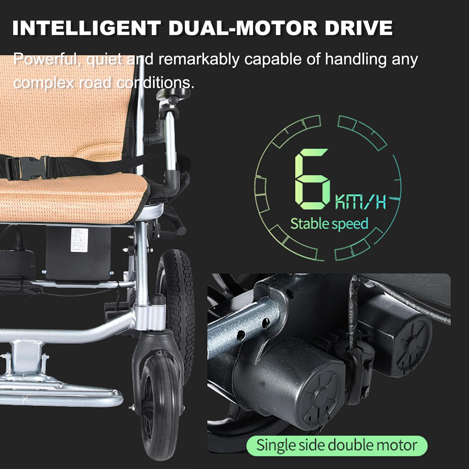 Fauteuil Roulant Électrique Senior Voiture Fauteuil Roulant Tricycle Adulte Fauteuil Roulant Pliant Léger Fauteuil Roulant Électrique Pliant Léger Compact, Fauteuil Roulant Électrique Type D'entreti