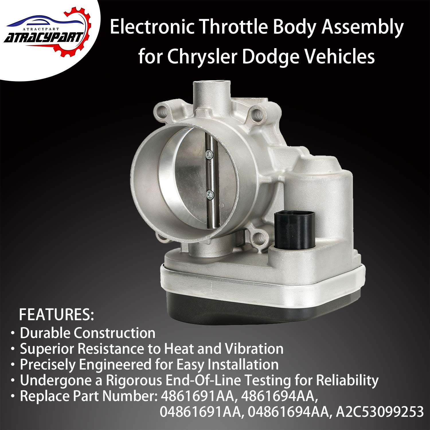 Throttle Body Assembly with IAC TPS | for 2006-2011 Chrysler 300 Sebring Town Country Dodge Avenger Grand Caravan Journey 2.7L 3.5L 4.0L | Replace# 4861691AA, 4861694AA, 04861691AA, 04861694AA