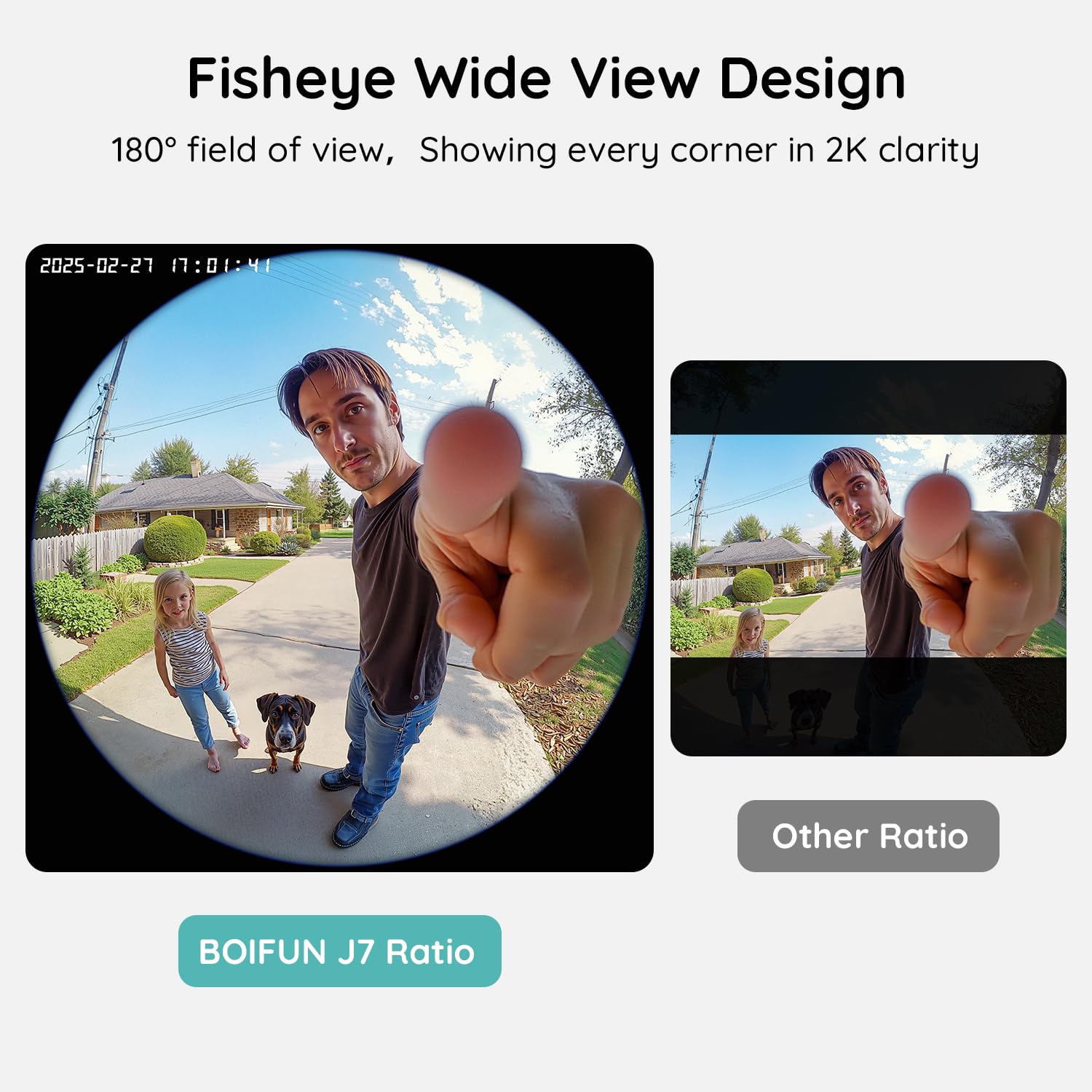 BOIFUN 2K Video Doorbell Camera Wireless No Monthly Fee, Head-To-Toe View, Easy to Install, PIR Motion Detection, 2 Way Audio - Image 2