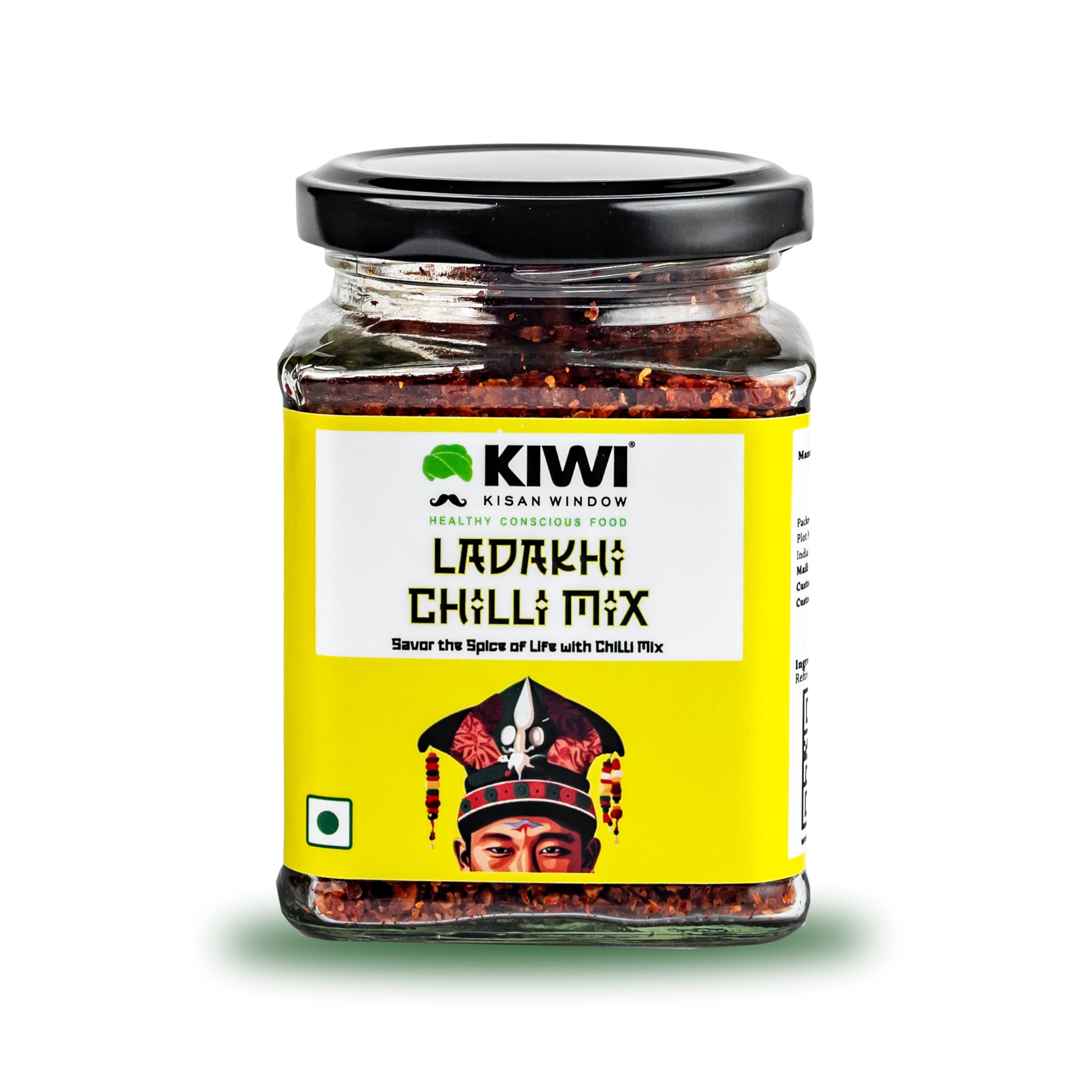 KIWI Kisan Window Ladakhi Chilli Flakes, 100g | Premium Himalayan Chilli | Spicy & Aromatic | Handpicked from Ladakh | Pure, Sun-Dried, Handpicked | Hot & Spicy Indian Cooking Seasoning