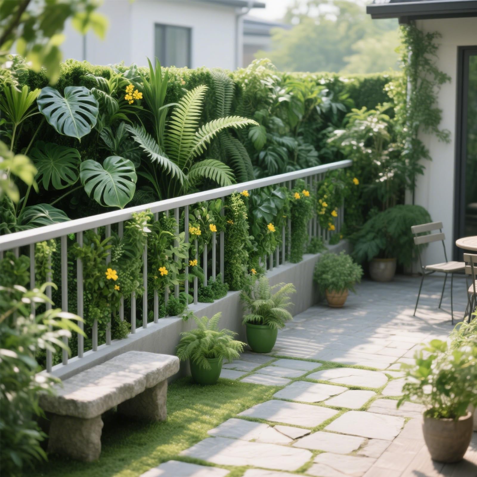 Generisch Künstliches grünes Wandpaneel 50 cm x 100 cm für den Innen- und Außenbereich. Kunstpflanzen-Wandpaneele mit realistischem Grün für Haus, Garten, Büro, Geschäft, Café, Hochzeit (L)