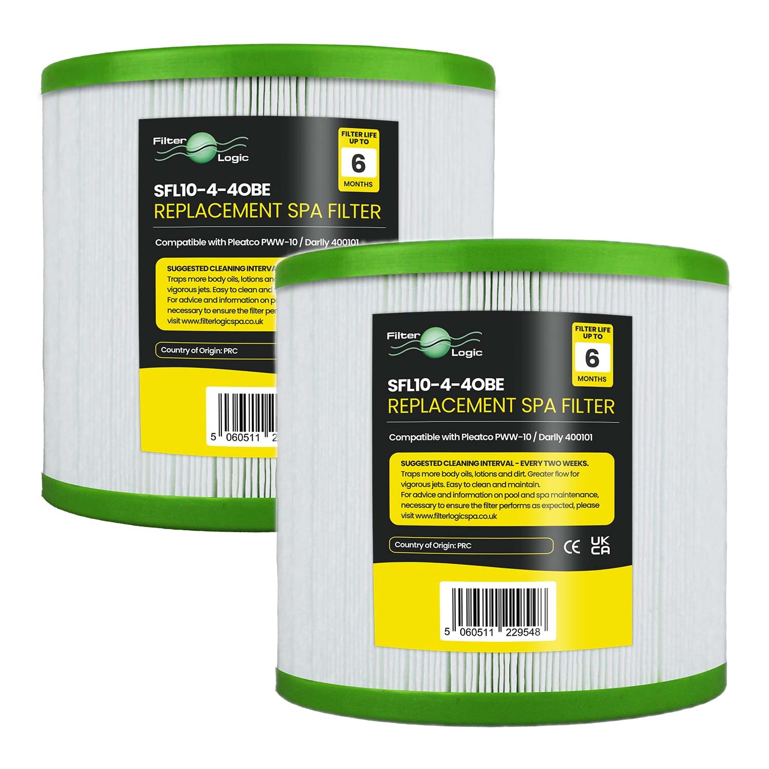 Filtre pour jacuzzi FilterLogic SFL10-4-4OBE compatible Pleatco PWW10 (lot de 2)