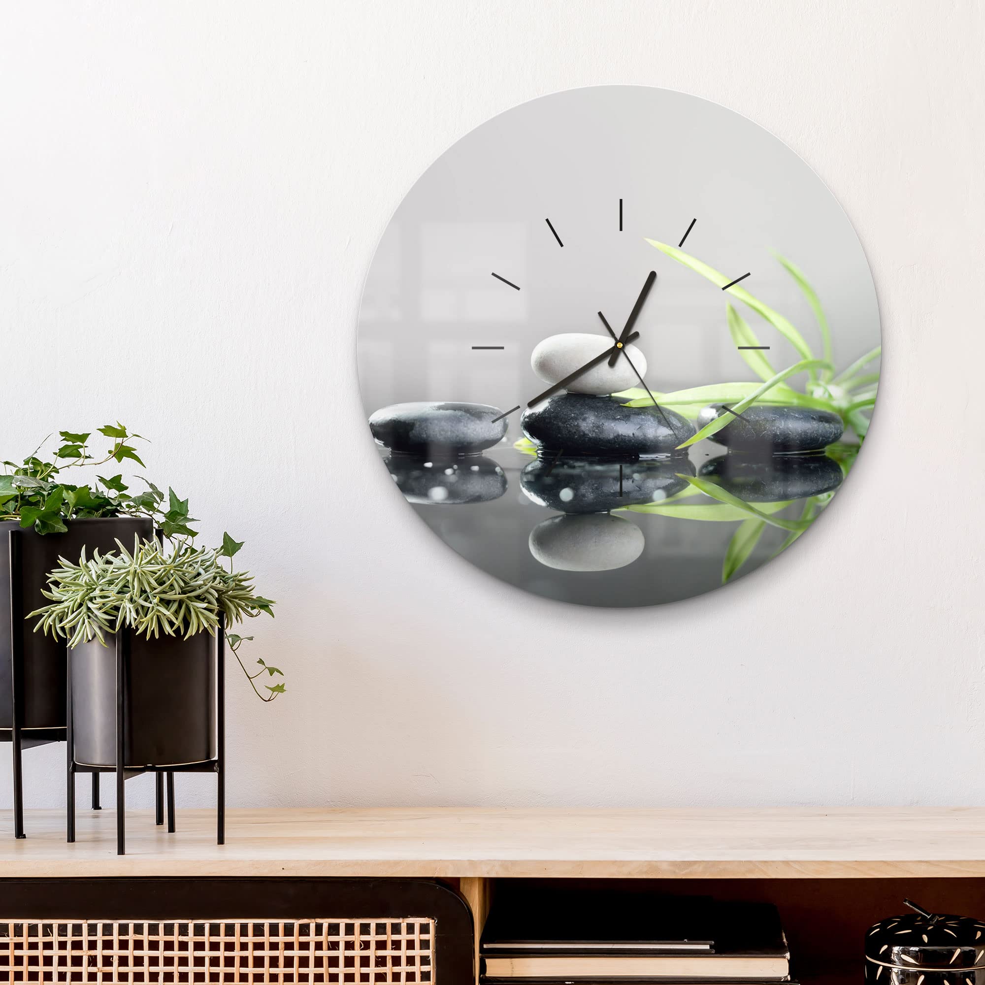 Tulup Glassuhr ‚Eine Tasse Kaffee‘ – 30 X 30 Cm, Wanduhr Aus ESG-Sicherheitsglas Mit 3D-Druck, Ruhigem Quartzwerk