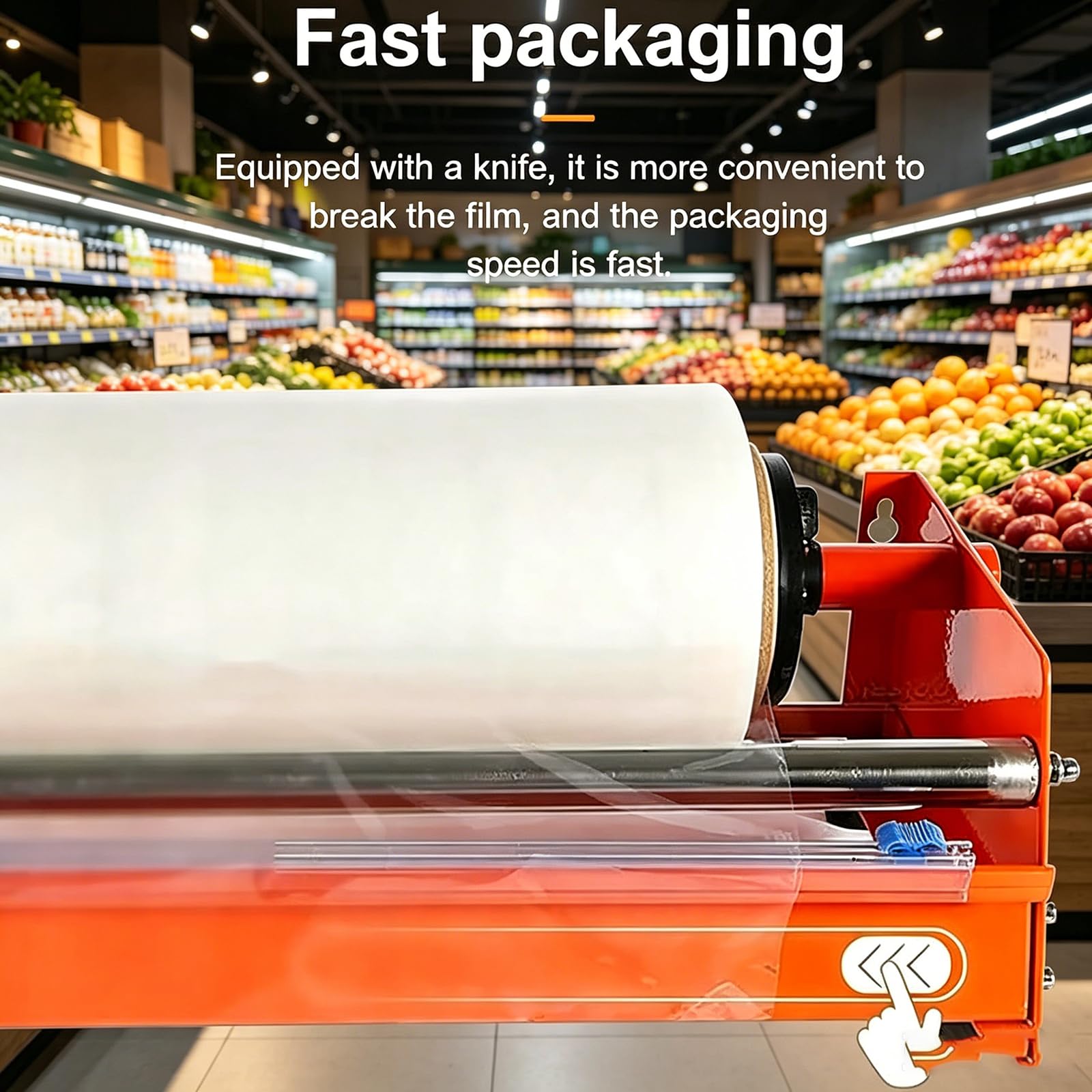 Manuelle Stretchfolien-Verpackungsmaschine, Tischfolienspender für schnelles Verpacken, hält Folie bis zu 19,7 Zoll Breite, ideal für Verpackung und Versand