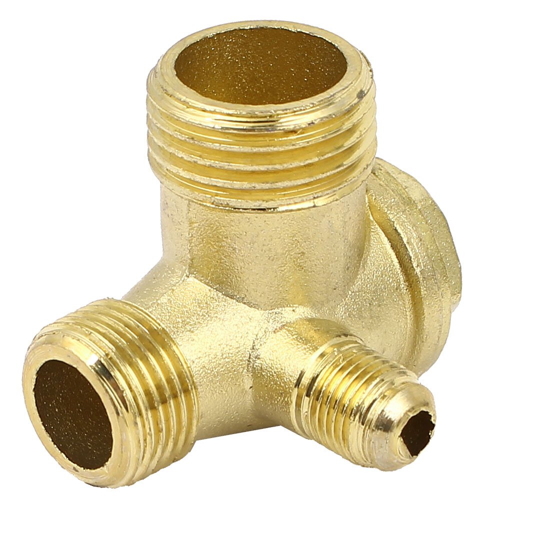 Sourcingmap Air Compressor Check Valve, 1/2" BSP x 3/8" BSP x 1/8" BSP Male Thread (20.5mmx16mmx10mm), Pneumatic One-Way Valve - Image 2