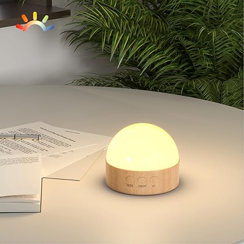 Kintion Luz nocturna, luz nocturna LED portátil regulable de 8 colores, lámpara de luz recargable de 1800 mAh, cuidado de los ojos suave, blanco