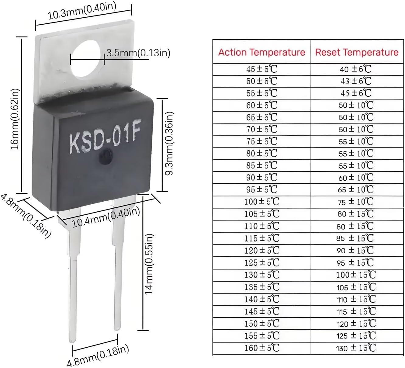 4Pcs Temperature Switch Normally Open 30Degrees Celsius KSD-01F Thermal Switch N.O Thermostat Temperature Controller