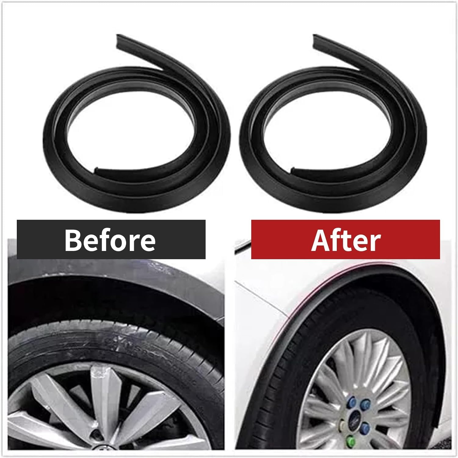 4 Pezzi Protezione Passaruota per Fiat 500L Trekking/Cross 2013-2018, Parafanghi Auto Striscia di Protezione Bordo Gomma Flessibile Durevole Esterno Accessori