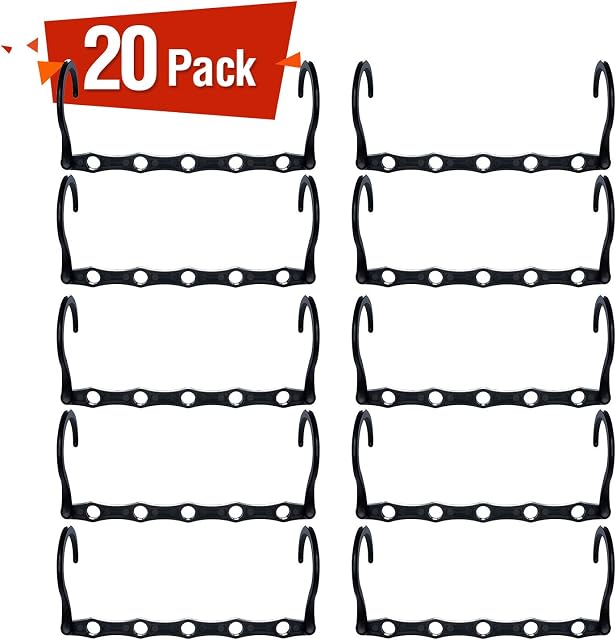 HOUSE DAY 20Pcs Space Saving Hangers, Clothes Organiser for Wardrobe, Clothes Hangers Space Savers, Magic Hangers, Space Makers - Black