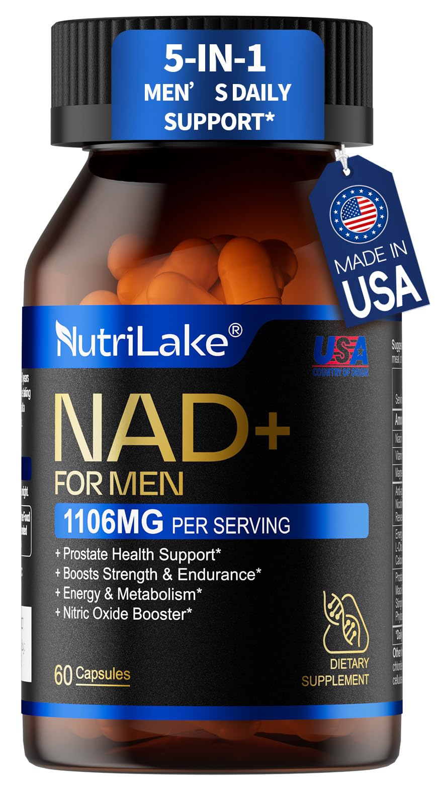 NAD+ Supplements for Men, 1106 MG NMN Alternative, 30-Day Supply