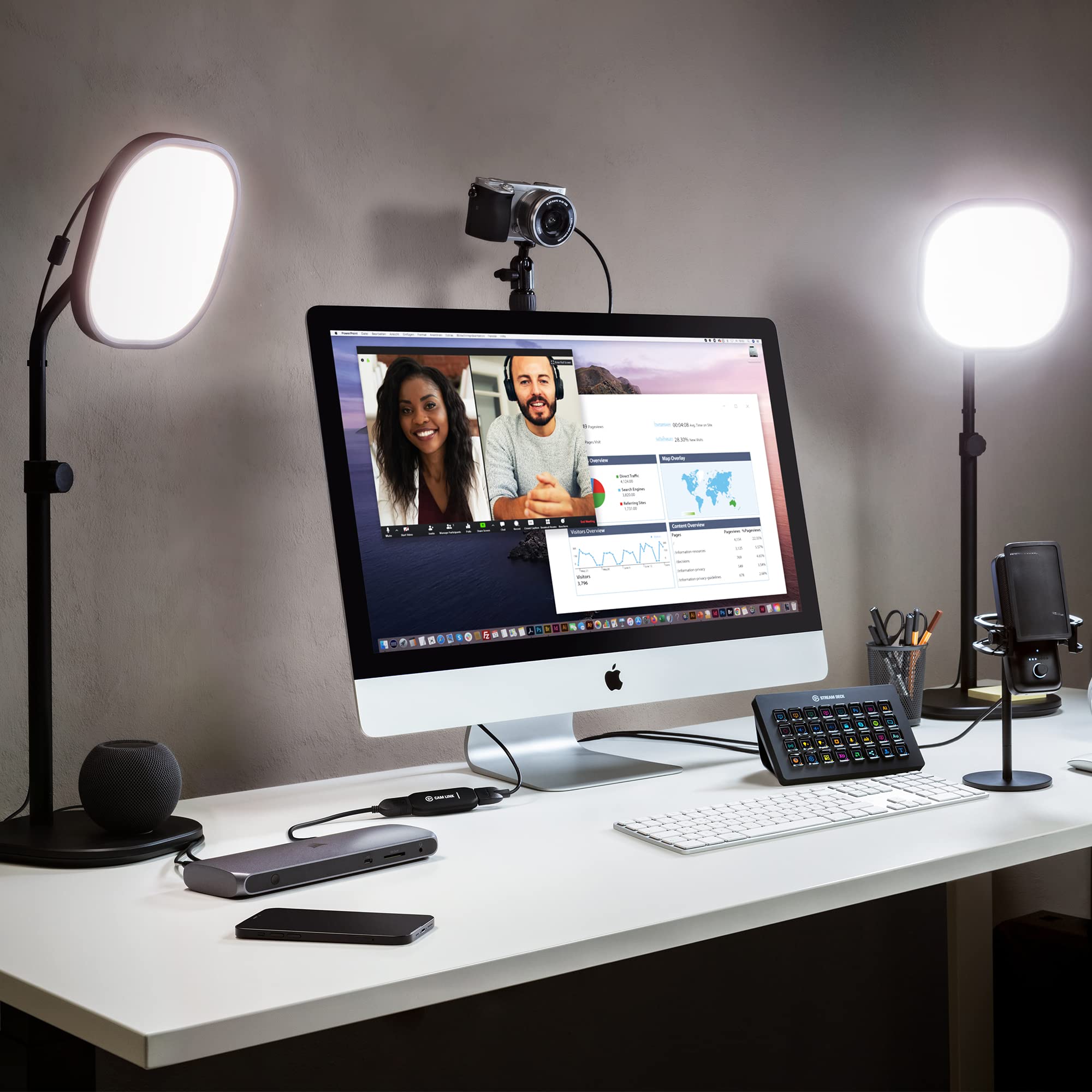 Elgato Key Light Air - Professionelles LED-Panel mit 1.400 Lumen, Multi-Layer-Diffusionstechnologie, Farbtemperatur einstellbar, App-gesteuert, für Mac/Windows/iPhone/Android