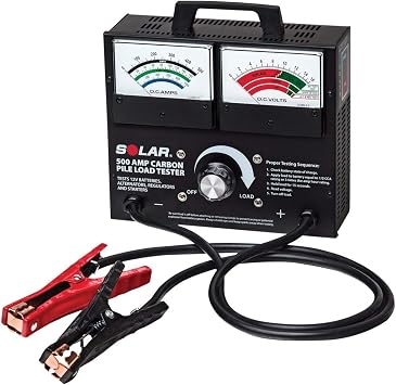 Clore Automotive Solar 1874 500 Amp Carbon Pile Battery Load Tester, Black