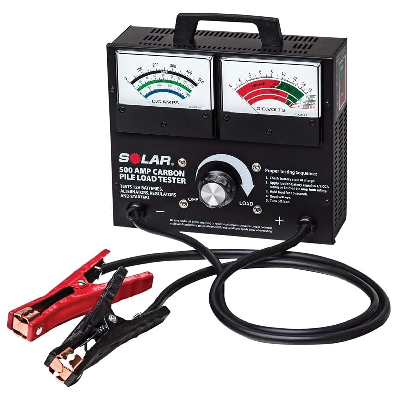 Testador de Carga para Bateria Clore Automotive Solar 1874, 500 A, Teste de Até 1000 CCA, Preto