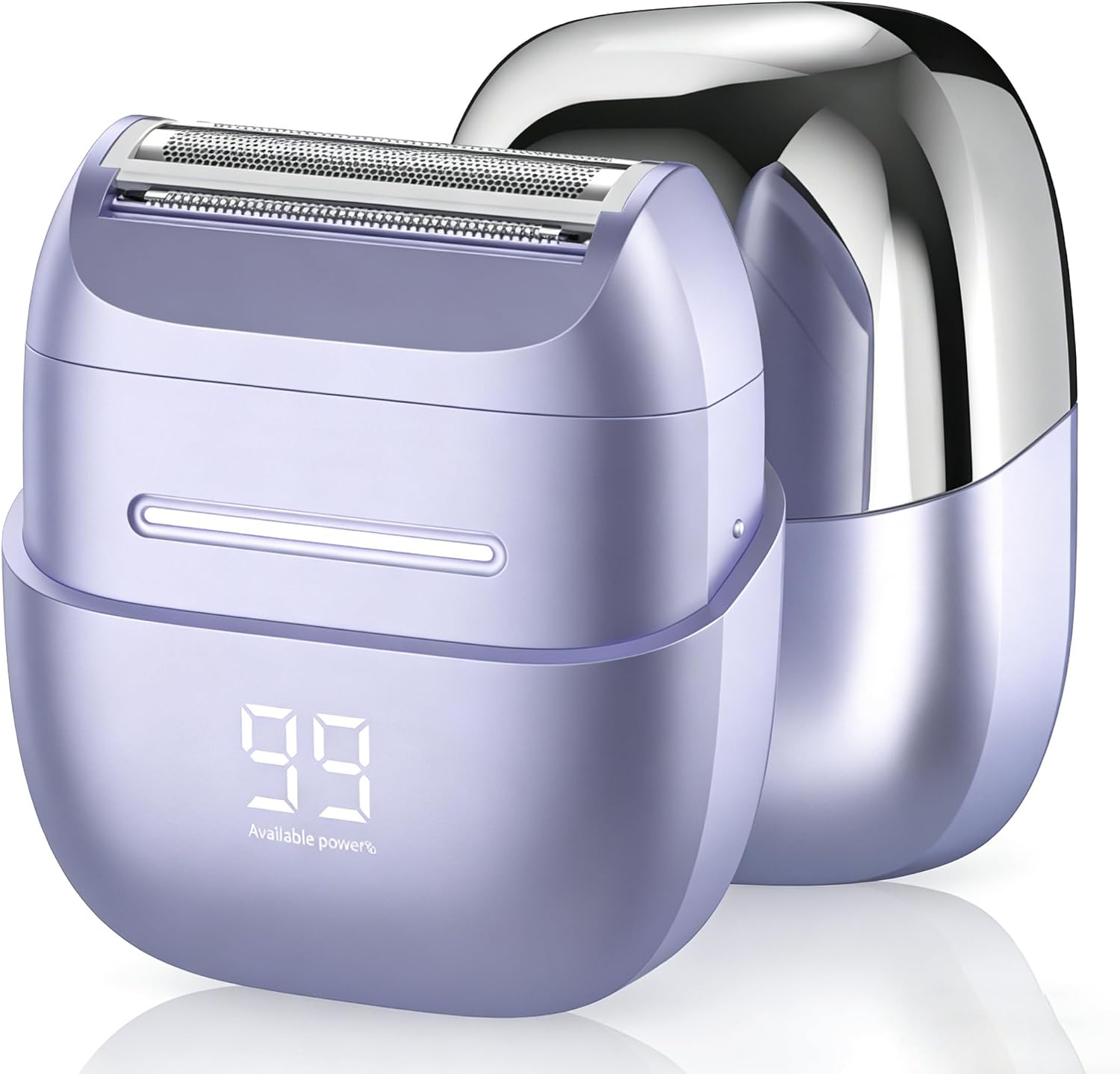 UpperX Travel-Ready Electric Razor – Sleek Purple, Lightweight, Hypoallergenic Foil, LED Display, USB-C Charge – Great for Quick Touch-Ups On-the-Go.