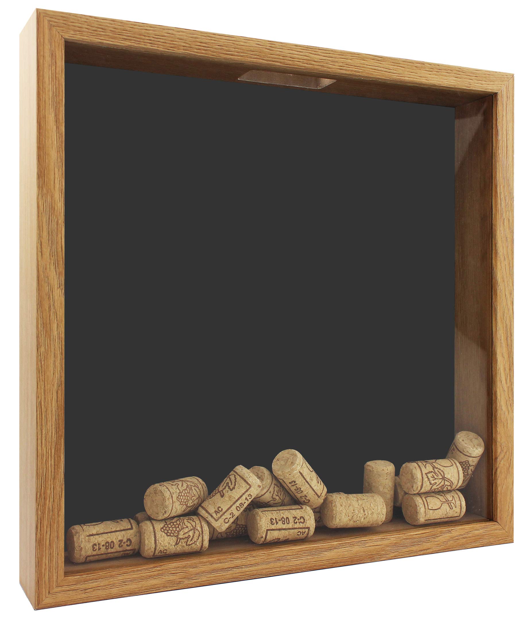 Space Art Deco, 12x12 Shadow Box Display Case - Top Loading Wood Frame - Drink Cap, Ticket Stubs, Airline Tickets, Stamps and More Holder/Collector - Wall Mounting - Swivel Tabs (12x12, Brown)