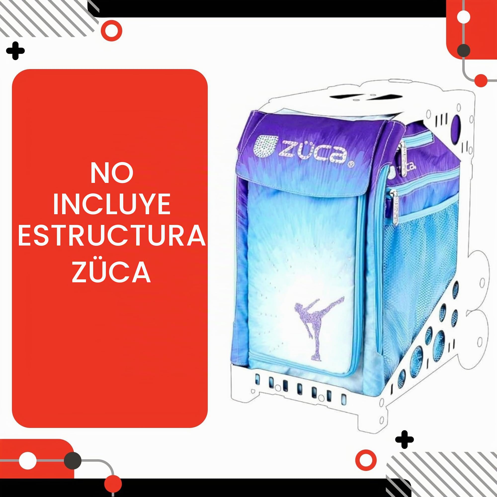 ZUCA Bolsa Deportiva de poliéster 600D Resistente al Agua, Lavable a Mano, con Inserto Deportivo Ice Dreamz