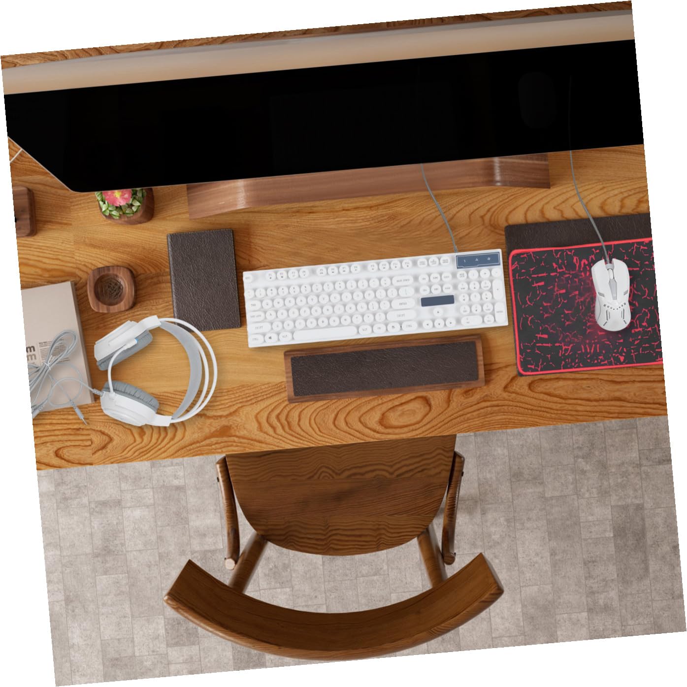 NUOBESTY Tastiera Ergonomica Mouse USB Combo Tastiera e Mouse per Computer Gaming Retroilluminata Cuffie Inclusa Plug And Play Alta Durata