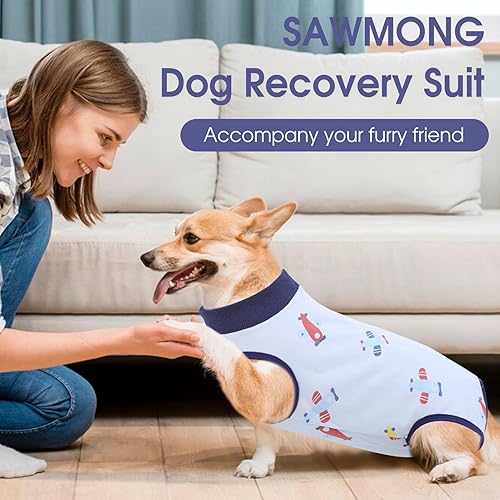 Miniatura 100 de SAWMONG Traje de recuperación para perros, traje de recuperación para perros después de la cirugía, traje quirúrgico de esterilización para perros